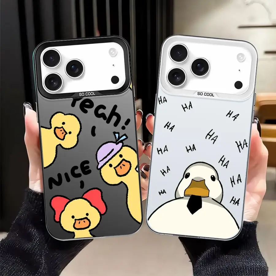 

Чехол для телефона с мультяшной уткой для iPhone 17 Pro Max 15 Plus 14 XR 11 12 13 Pro Air 16 XS