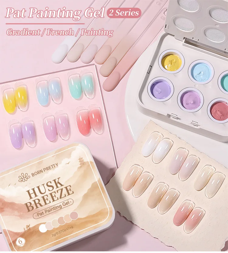 BORN PRETTY6 Gongge Mashed Potato Air Cushion Pat Glue Cover Offline Gradual Change Blush Nail Polish Glue