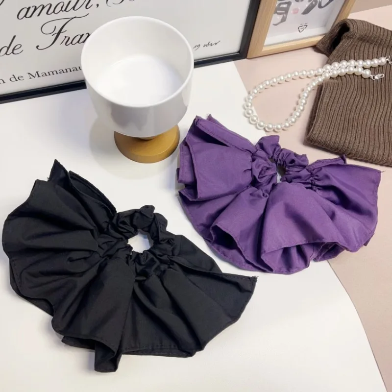 

1pc New style of fresh double layered skirt with hair loop and headband tied with ponytail and large intestine loop