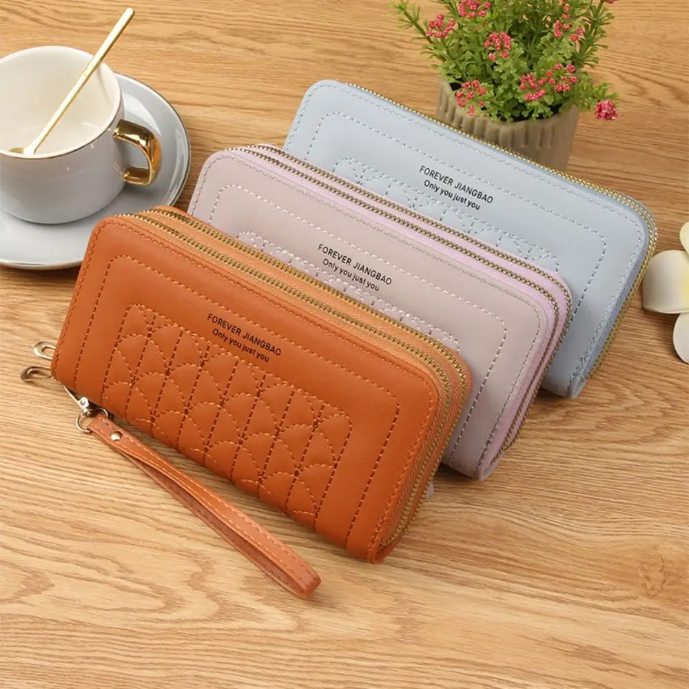 Fashion PU Leather Women Long Wallet Large Capacity Hasp Design Coin Purse Tassels Strap Slim Small Wallet Women Girls
