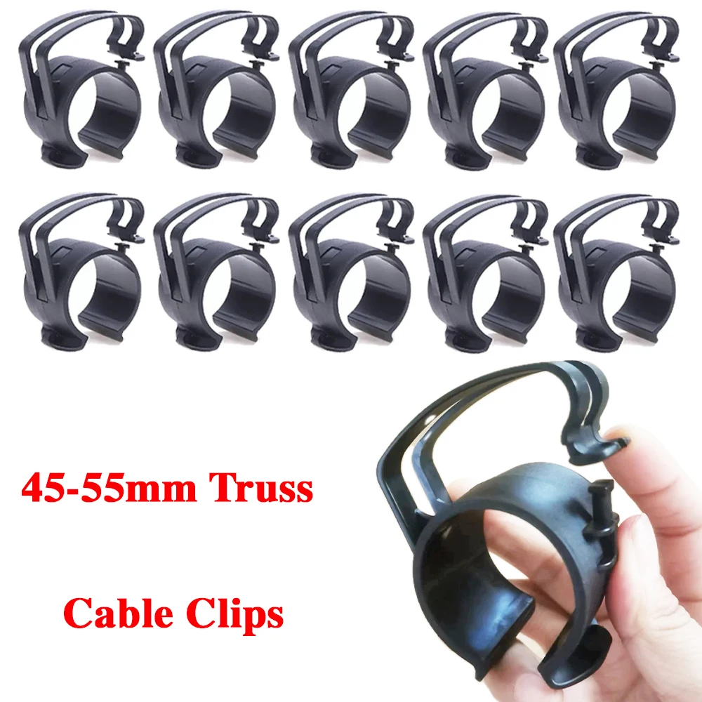 

10pcs Plastic Clips For AC Power Cord Dmx Cables Organizing Clip Aluminum Truss Stage Lighting Stand Tube Clamp Wire Management