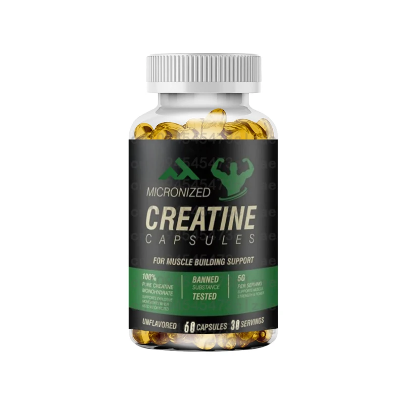 

200g Powdered Creatine Monohydrate Capsules Suitable for Muscle, Strength, Performance, Energy, Recovery, Men,Women 60 Capsules