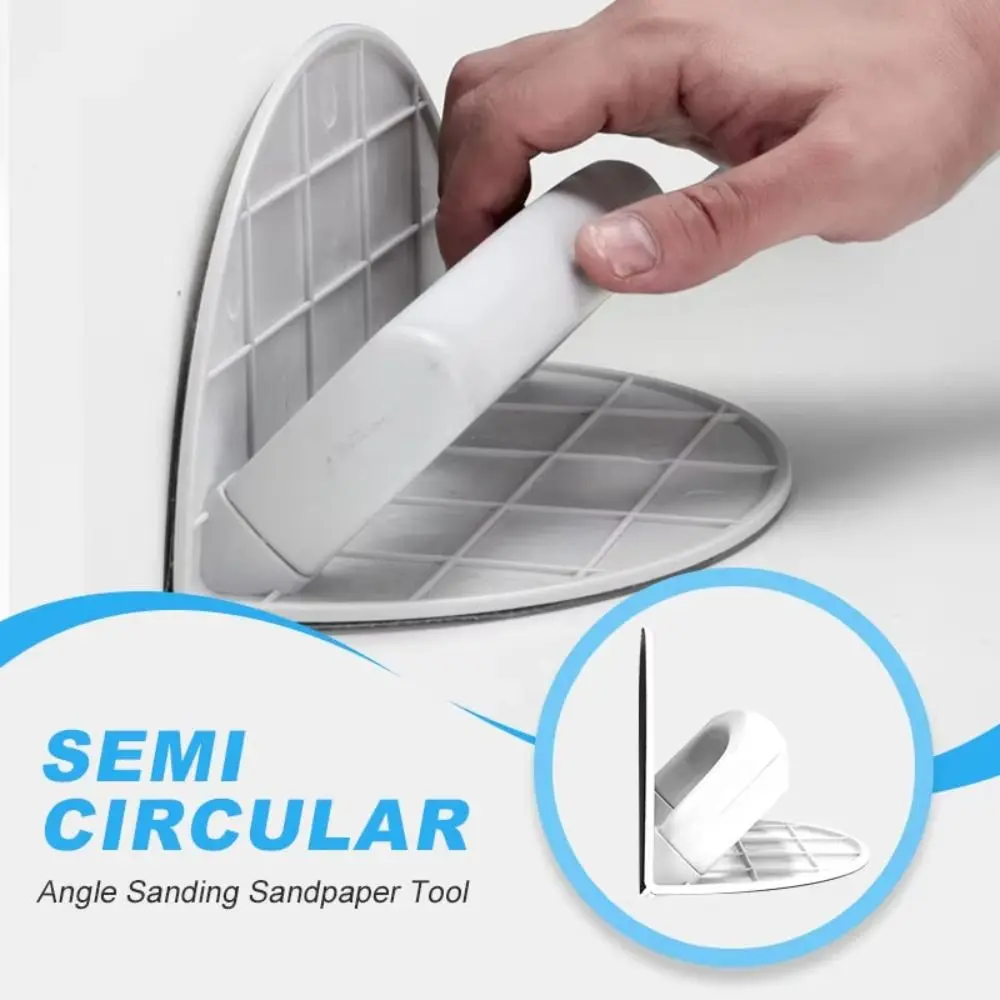 

Self-Adhesive Semi Circular Angle Sanding Tool Plastic Multifunctional Hand Grinding Board Reusable Durable Sanding Sandpaper
