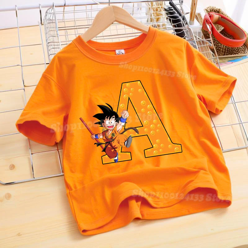 

Dragons Ball T-shirt Cotton Kids Cute Anime Letters Print Boys Casual Game Kawaii TeeShirt ShortSleeve Streetwear Summer Clothes