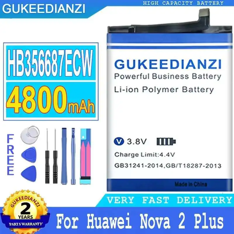 

Mobile Phone Battery Stable For Huawei Nova 2 Plus 2i For Honor 9i G10 Mate 10 Lite 7X HB356687ECW 4800mAh Fast Charging