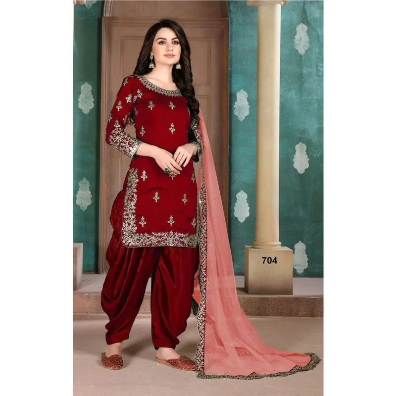 

Wedding Wear Designer Heavy Punjabi Patiala Dhoti Suits Stitched Patiyala Dress