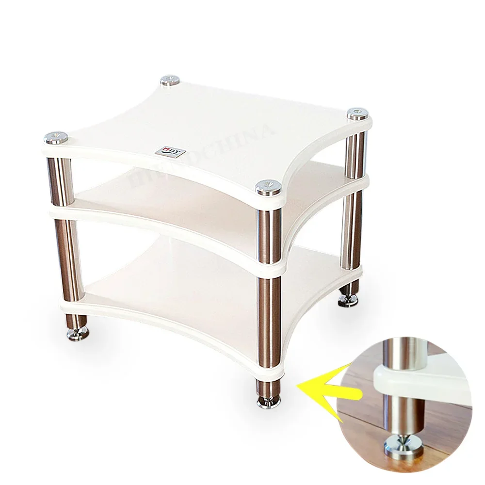 DY-05 Solid Wood HiFi Bookshelf Speaker Stands Audio Cabinet Amplifier Equipment Shock Absorber Nail Shelf (Overall Model)