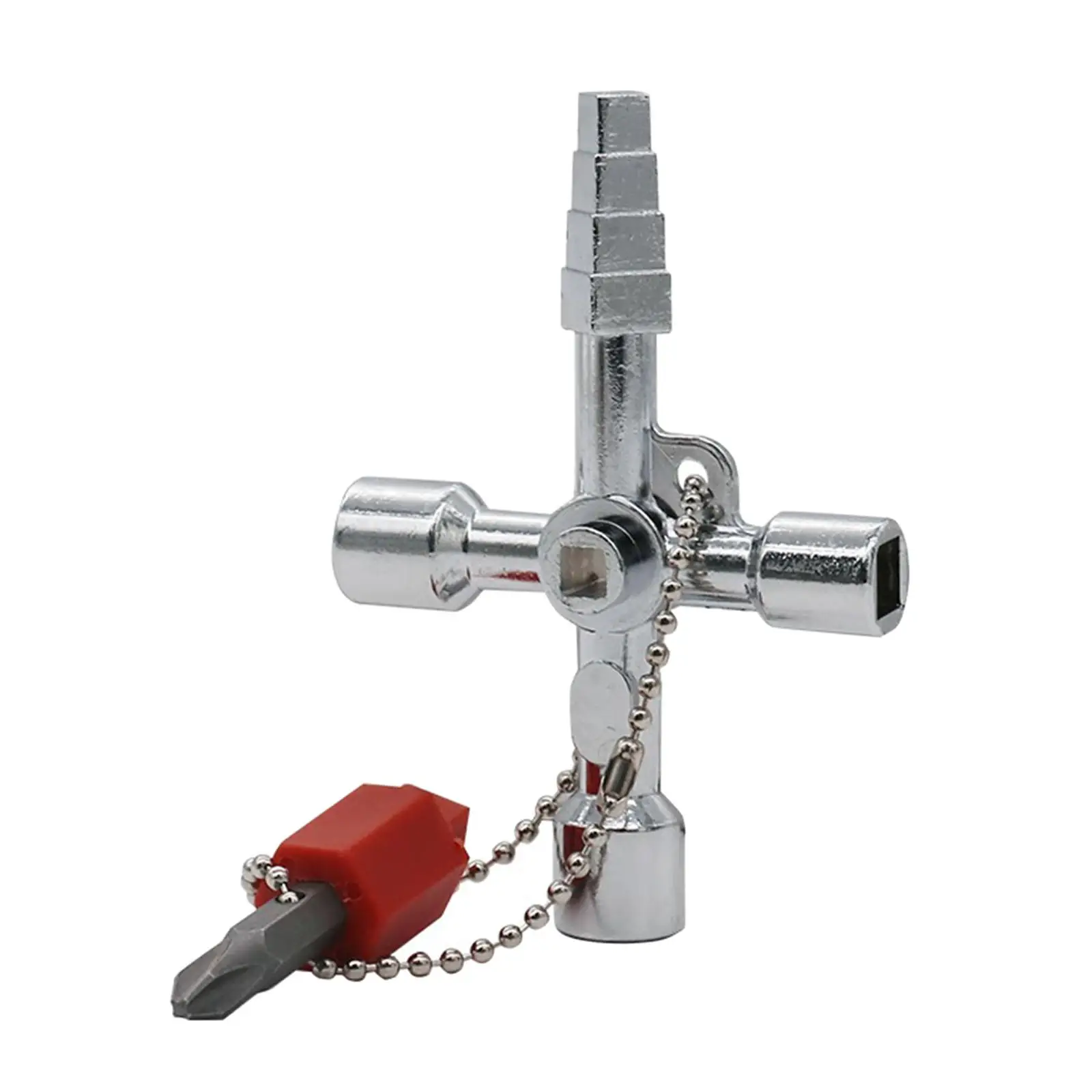 4 in 1 Multifunction Key Wrench Zinc Alloy Universal Cross Switch Key Water Key for Gas Electric Meter Cabinets Plumber Train