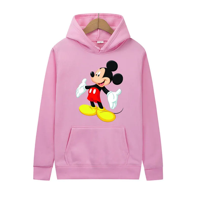 Sudadera con capucha de Mickey Mouse para hombre y mujer, suéter informal de gran tamaño con dibujos animados de Anime, ropa de otoño e invierno, 2024