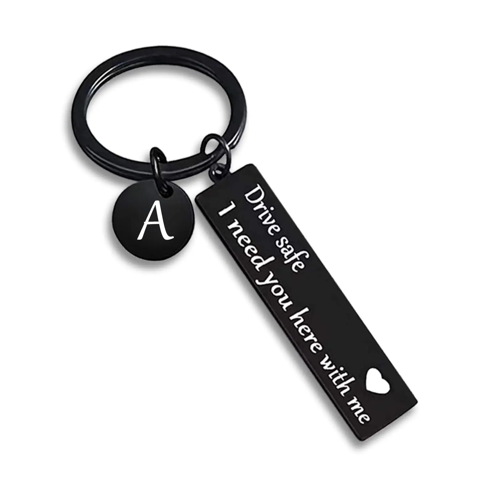 Drive Safe I Need You Here With Me Keychain for Boyfriend Girlfriend Husband Trucker Anniversary Birthday Gifts