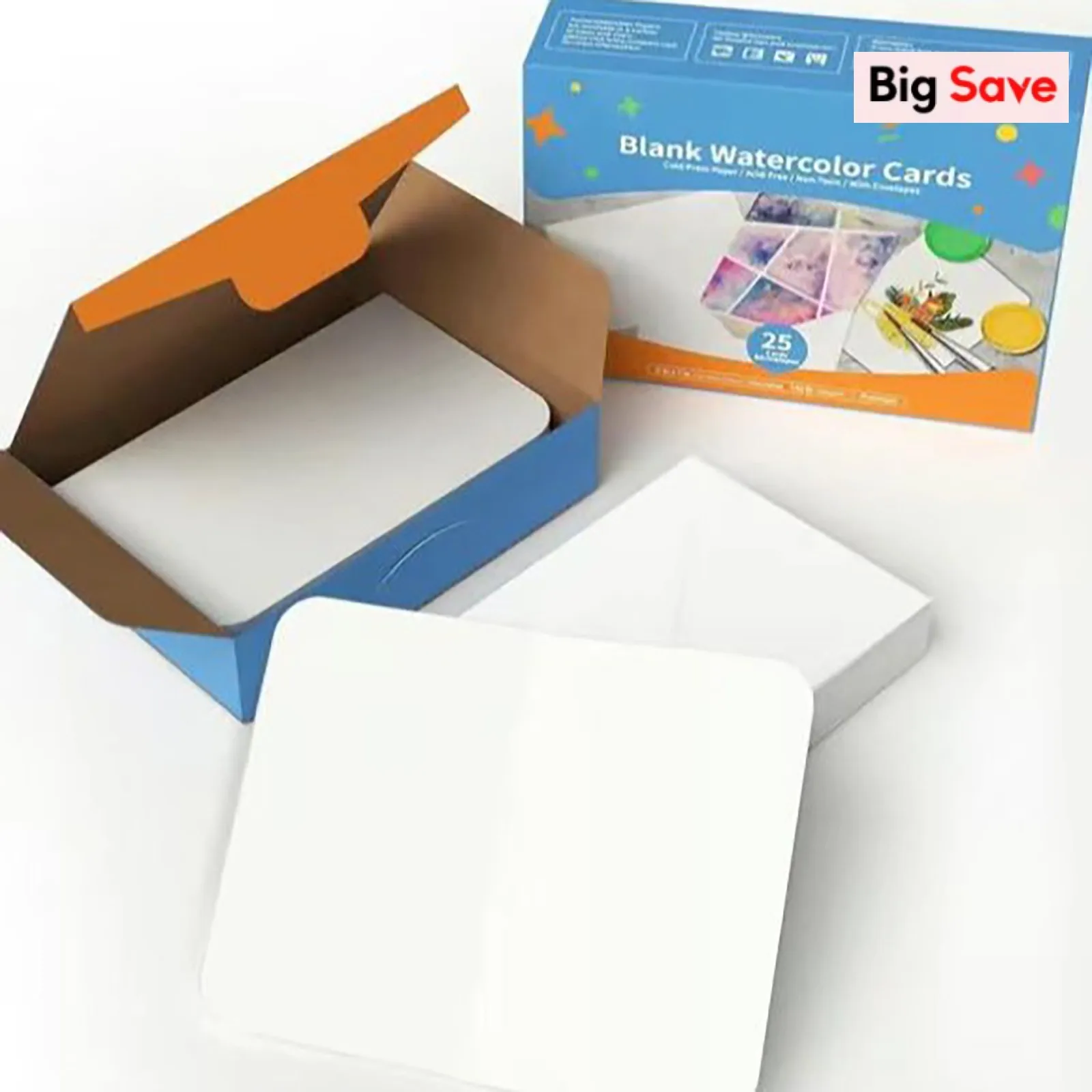 Blank Watercolor Cards And Envelopes,White, Acid-Free, Paper For All Occasions