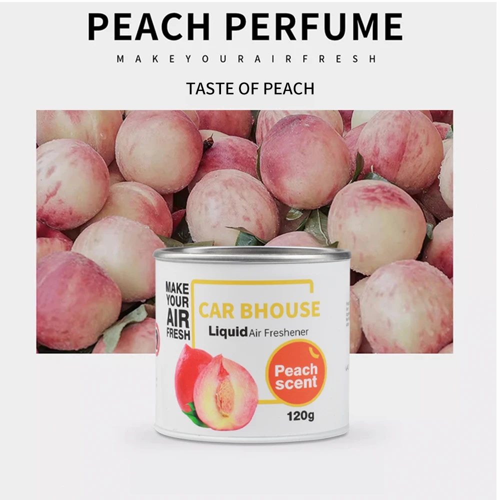 Car Air Freshener Gel Scents Liquid Aromatherapy Fragrance Peach Perfume Diffuse Lasting Scent Car Interior Accessories