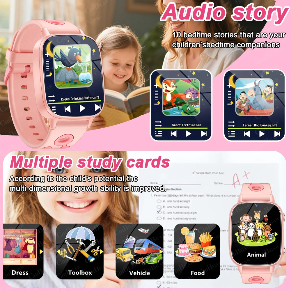 أطفال SmartWatch كاميرا مشغل فيديو 26 لعبة ألغاز 500mAh بطارية مصباح يدوي عداد الخطى الأطفال مقاوم للماء Smartwatch الفتيات هدية
