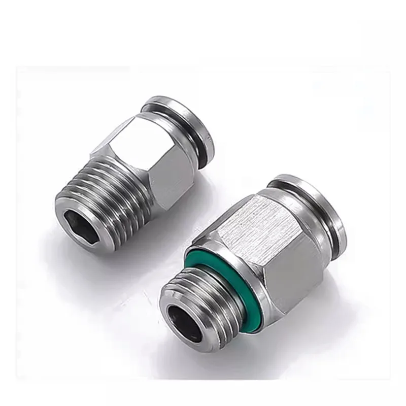 Pneumatic Connectors Air Fittings Quick Connect To Hose 4/6/8/10 Mm Male Thread BSPT M5 1/8 1/4 1/2 304 Stainless Steel Fitting