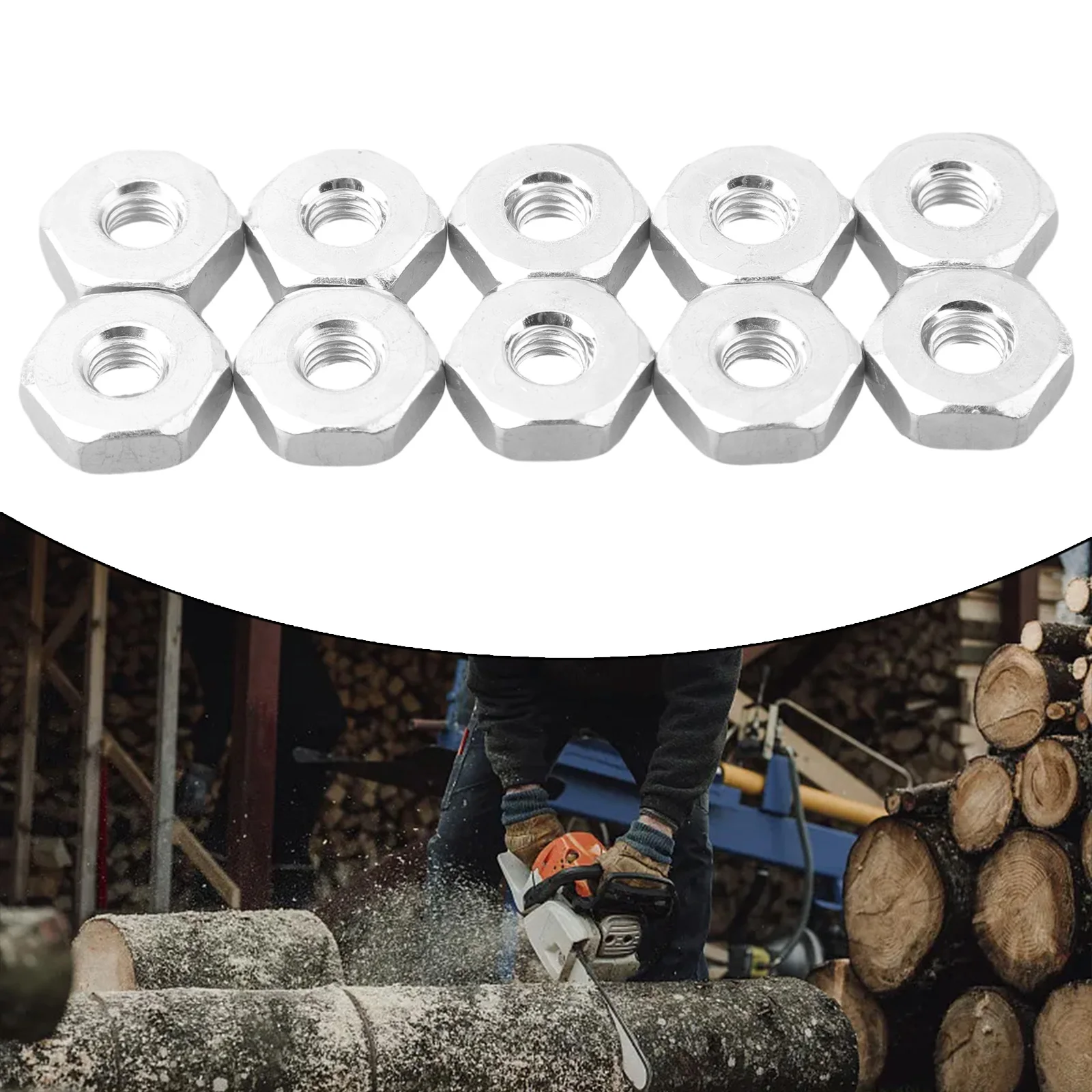 10pcs M8 Guide Bar Nuts Fit For MS 180 250 381 361 440 660 Chainsaw Parts Thread Guide Bar Nuts Chainsaw Parts