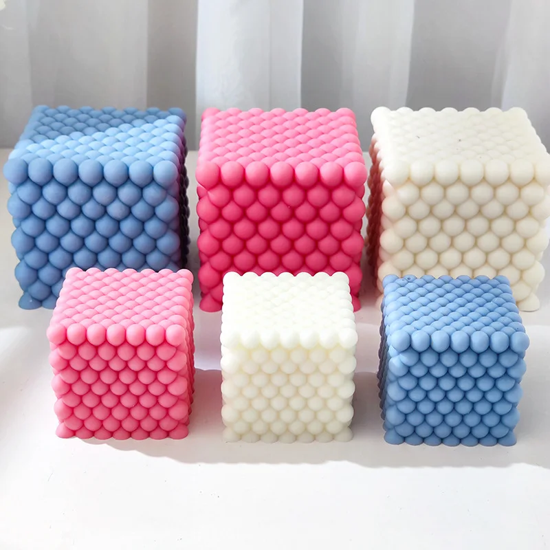 Water Droplet Cube Candle Silicone Mold 3D Cube Soap Mold DIY Mousse Cake Ornament Mould