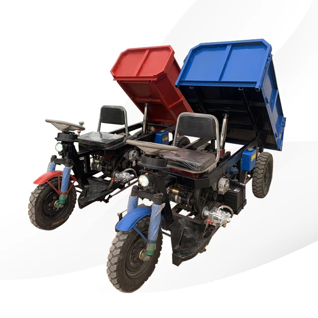 Construction site 12 horsepower transport small hydraulic dump truck engineering tricycle with three horses and three bounces