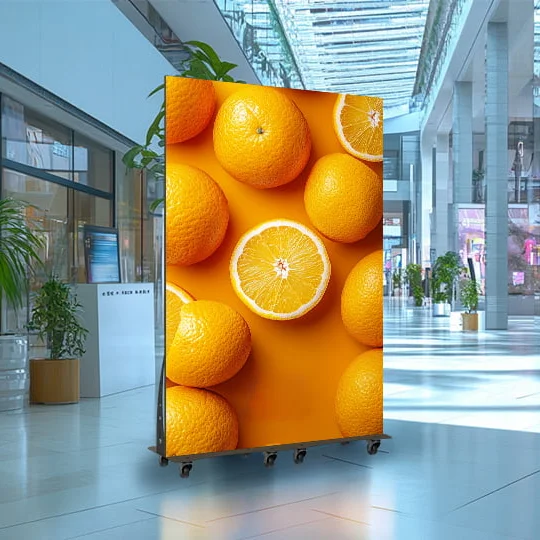 960*1920 Draagbaar Opvouwbaar LED-scherm Op Batterijen Werkende Digitale Signage Verticaal LED-scherm LED-posterdisplay