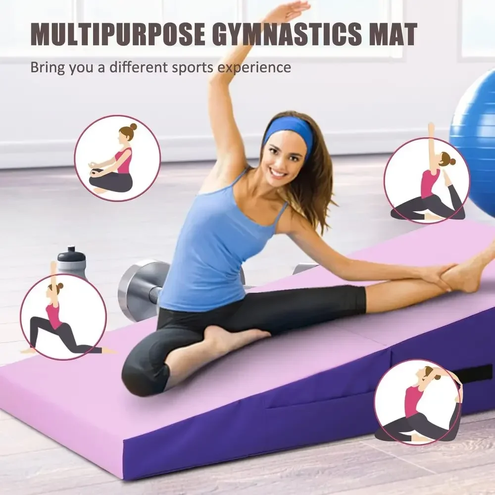 48x24 Tumbling Mat with Handles for Gym, Yoga, Core Training, and Stretching