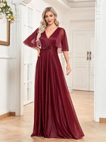 Elegant Shining Formal Evening Dresses Long 2025 Luxury Women Wedding Party Dress Short sleeve Cocktail Prom Graduation Gowns