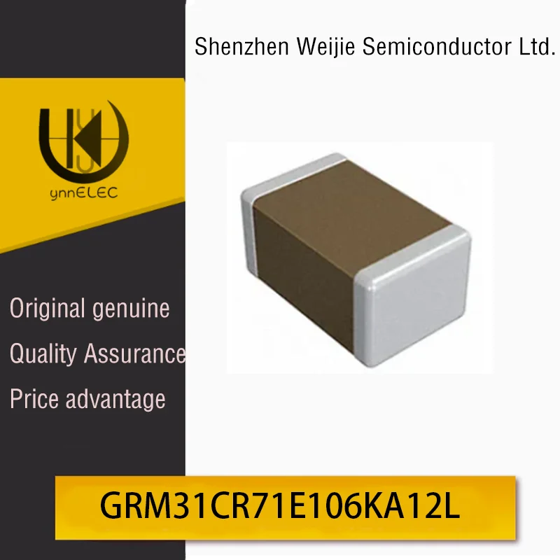 

Оригинальный чип-конденсатор Murata GRM31CR71E106KA12L MLCC 10 мкФ 25В X7R 1206 ±10%
