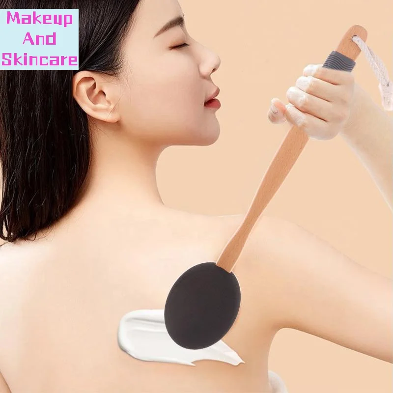 「Multi-Function Lotion Sunscreen Ointment Applicator Silicone Long Handle Body Cleaner Shower Brush Sunscreen Back Applicator」