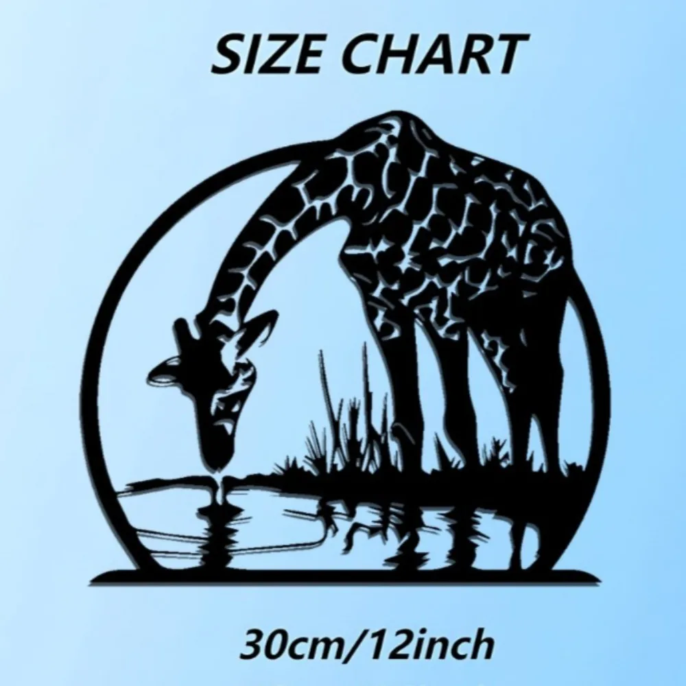 CIFBUY Iron Wall Art Giraffe Metal Sign Waterproof For Home Indoor Outdoor Decor Rustic Hanging Plaque