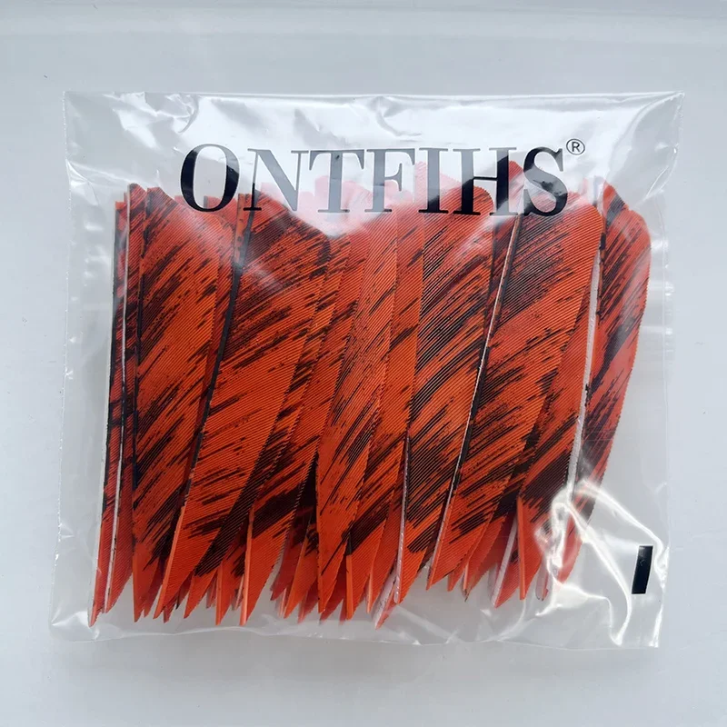 25Pcs 3 Inch Arrow Feather Fletching Shield Cut Feather for Arrows Vane Ink Painting Archery Accessories