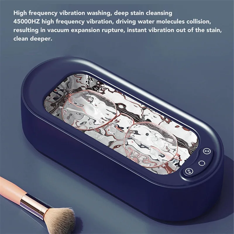 Ultrasonic Cleaner Portable Household Cleaning Machine, 450ml Clean Pod Jewelry Cleaner Machine for Ring, Glasses, Makeup Brush