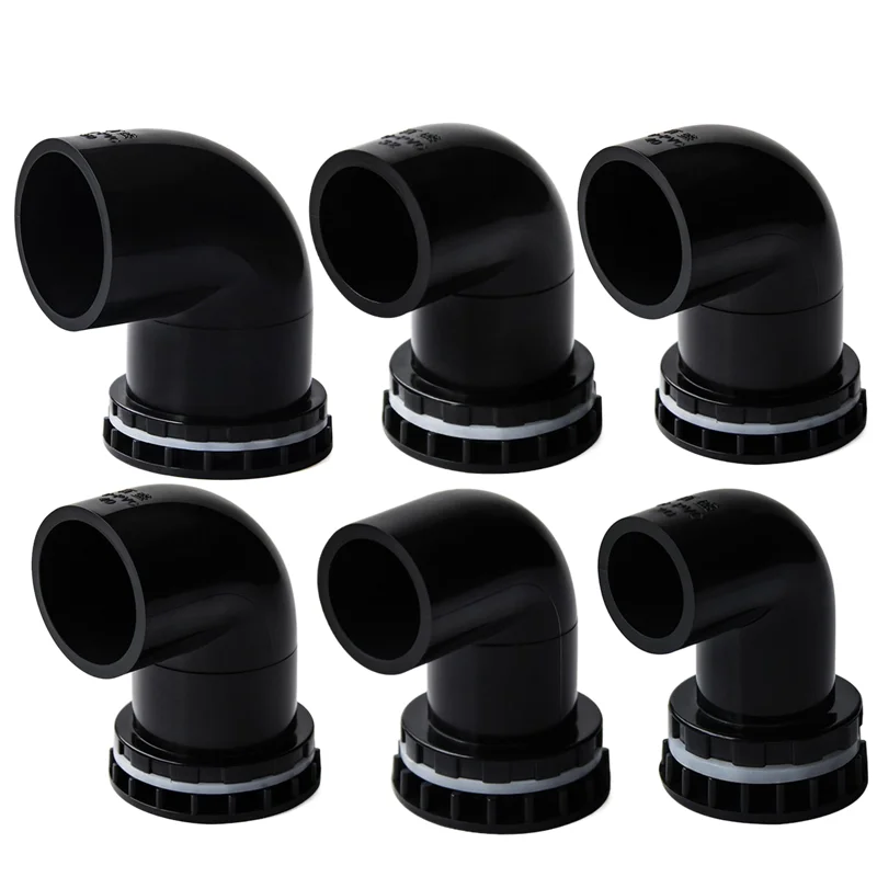 1pc ID 20~50mm Black PVC 90 Degree Elbow Drain Joints Aquqrium Fish Tank Bulkhead Connector