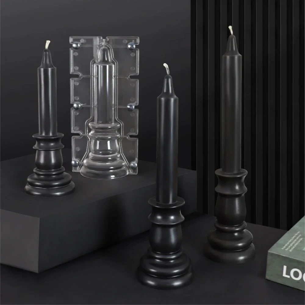 Kunststoffformen im Retro-Stil für Duftkerzen, mehrere Größen, Zylinder, Kerzenständer, Acrylformen, Säulenkerzenhalter, Hochzeitsdekoration