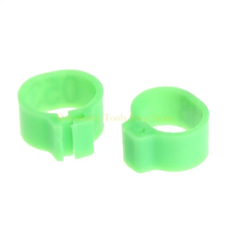 QX2E 100 COUNT حلقات الساق الدجاج 6 ألوان 10 مم أشرطة الساقين الصغيرة حلقات مقطع مقطع للبطح للبط للحفزة أوزة