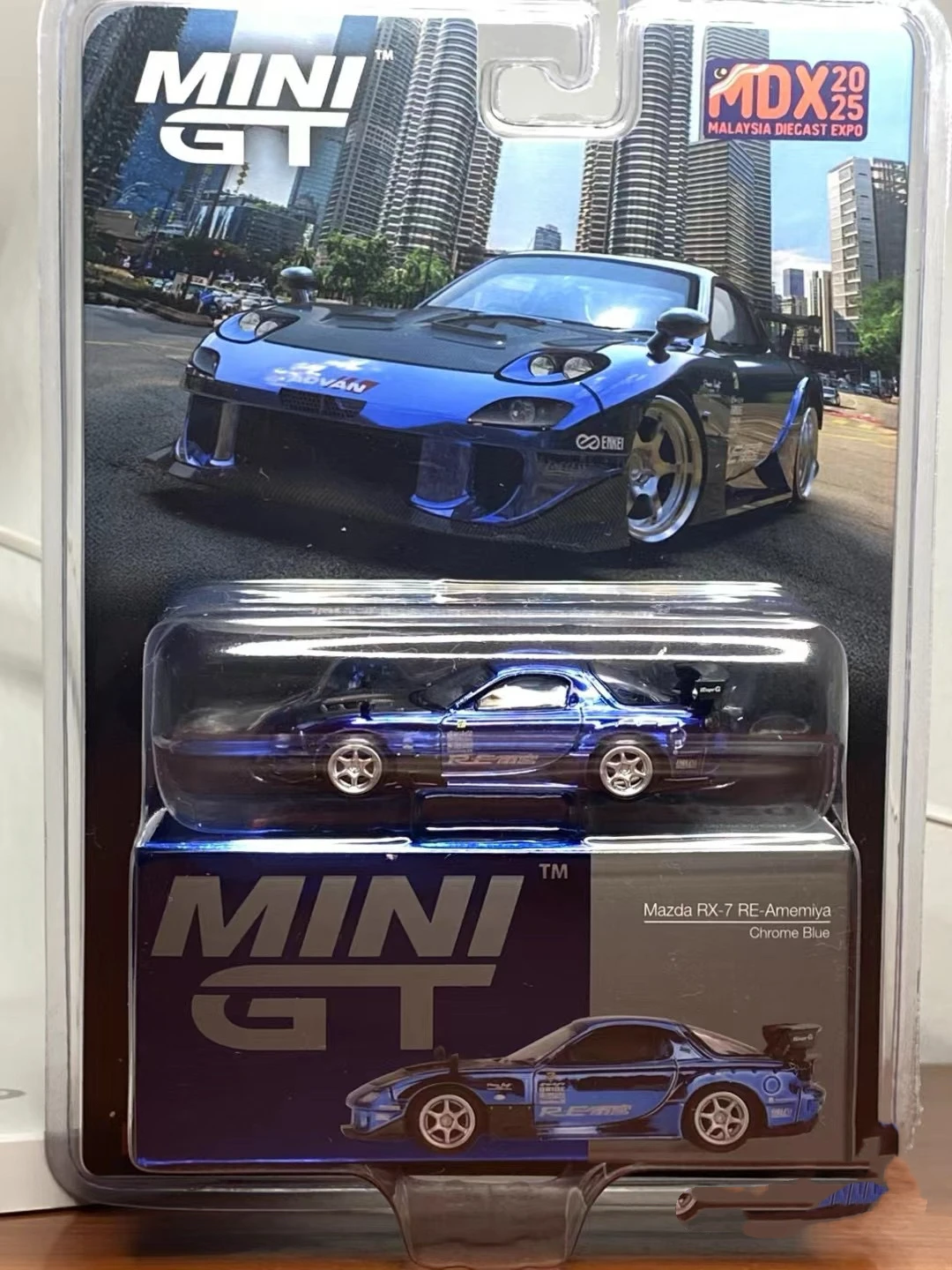 MINIGT 1:64 Rain Palace RX7 Electroplated Blue MDX Exhibition Limited Edition simulation alloy car model