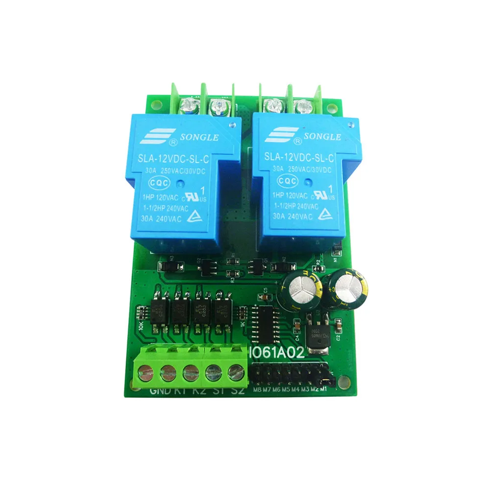 

IO61A02 30A DC 12V 24V Motor Controller Relay Board Forward Reverse Control Limit Start Stop Switch Motor Controller Module