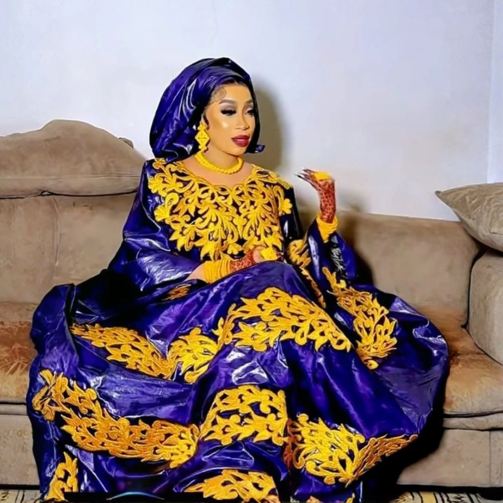

Plus Size African Clothes for Women 2026 New African Dashiki Ankara Embroidery Robe Bazin Design Wedding Party Dresses