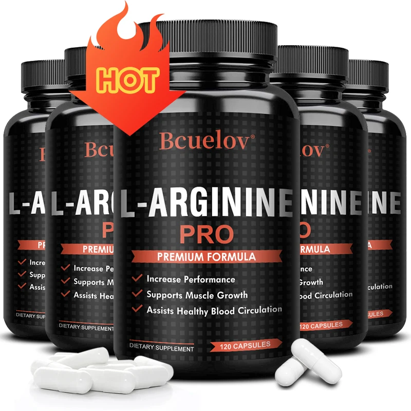 Nitric Oxide Supplement L-Arginine Highest Potency - Workout, Muscle Strength, Bodybuilding, Boxing, Overall Health 120 Capsules