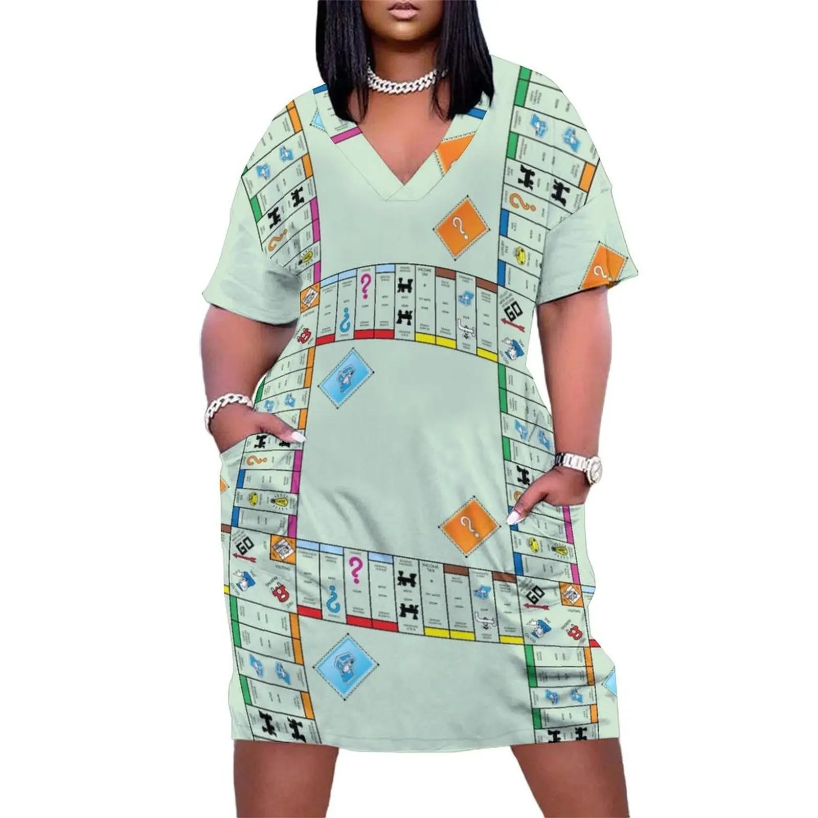 

Board Game Board- monopoly Loose Pocket Dress summer outfits for women 2025 Beachwear bandage dress Women's summer skirt