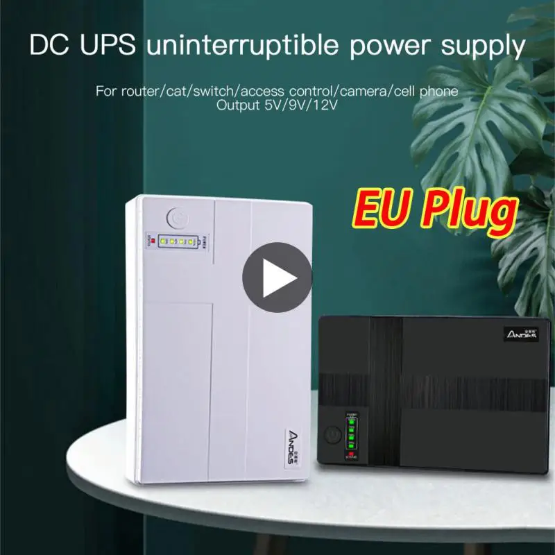 

DC UPS Battery Backup 10400mAh 5V 9V 12V 2A 15V 24V 1A Output Uninterruptible Power Supply 85‑265V UPS Battery Backup EU Plug