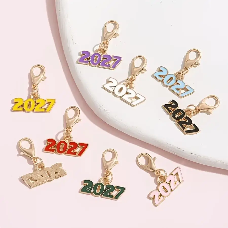 1/5/10/20/50/100pcs Assorted zinc alloy 2027 lobster clasps in multicolored designs for crafting, including keychain accessories