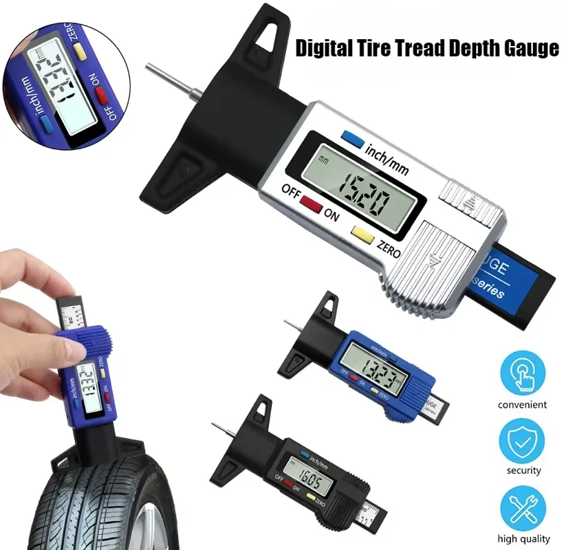 

Digital Tread Depth Gauge For Car Tyre Tire Meter Thickness Gauges Automobile Tire Wear Detection Measuring Tools Depth Caliper