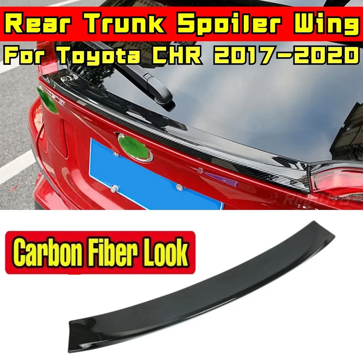 Car Rear Roof Spoiler Body Kit ABS Plastic Car Rear Spoiler Wing For Toyota CHR 2017 2018 2019 2020 Rear Roof Wing Tunning Part