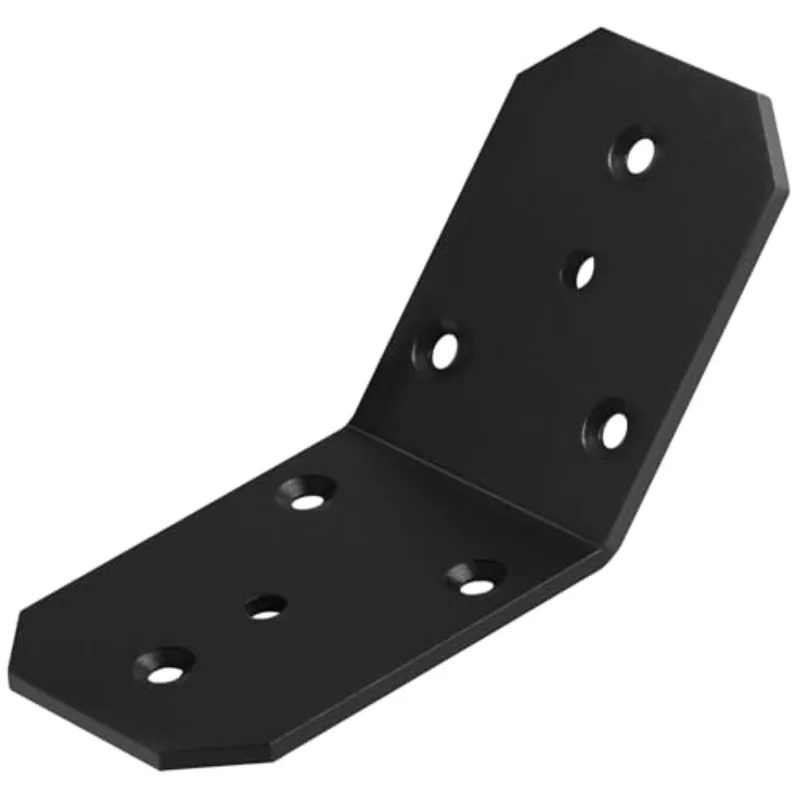 45° Built-in Angle Bracket, Heavy Duty Powder Coated Steel Connector for 4x4 Post Pavilion Fence Reinforcement
