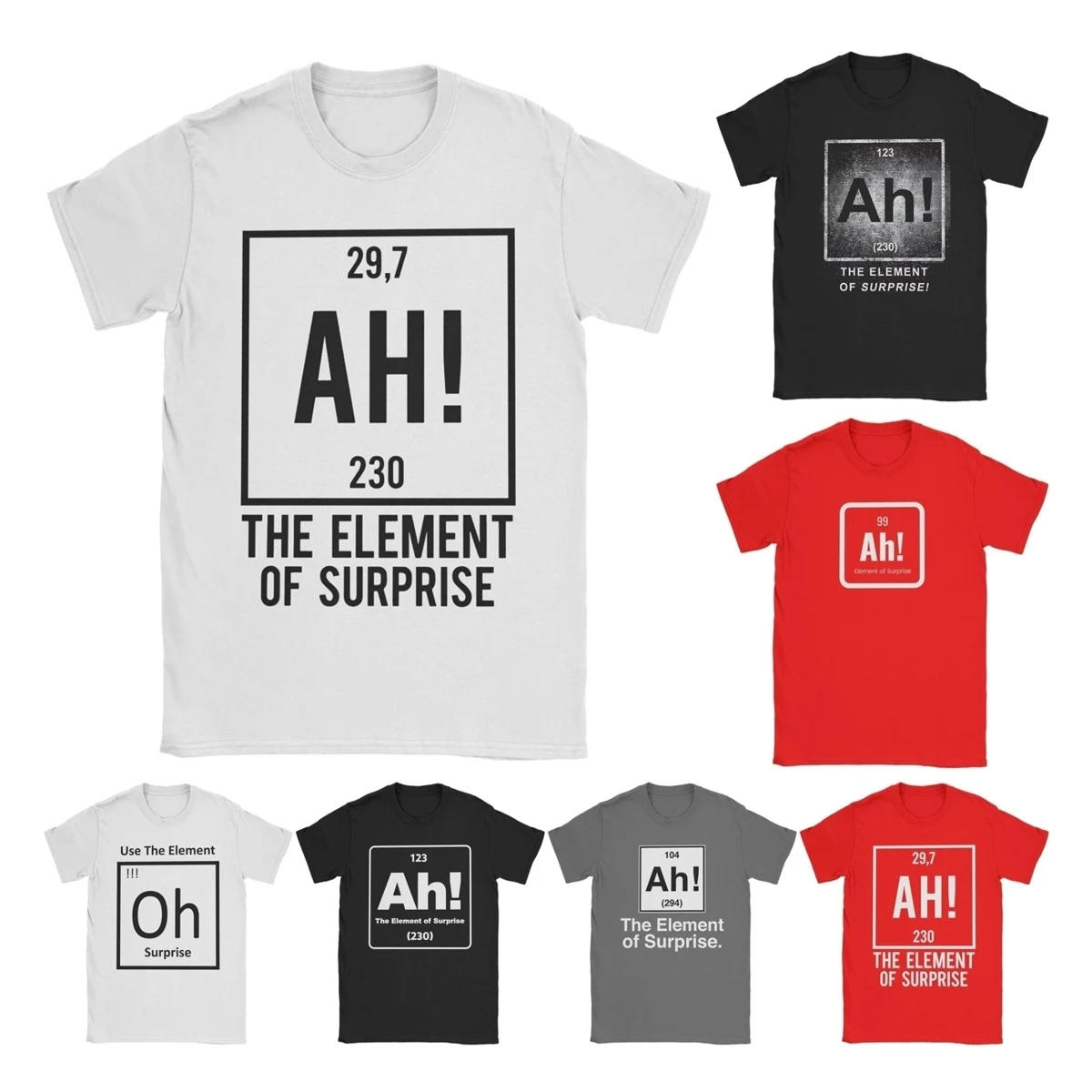 AH! Element of Surprise Ryland Grace Red T Shirt Chemistry Joke  100% Cotton Tops Casual Short Sleeve O Neck Tee Shirt