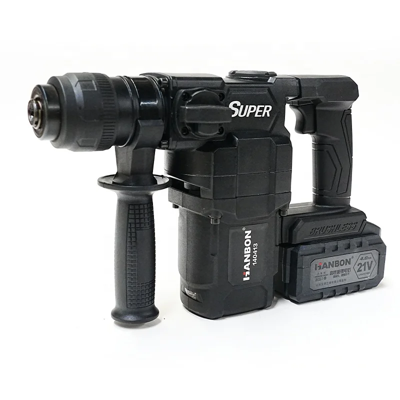 

21V 4Ah Lithium Battery Brushless Motor Electric Hammer Perforator Rechargeable Cordless Rotary Hammer