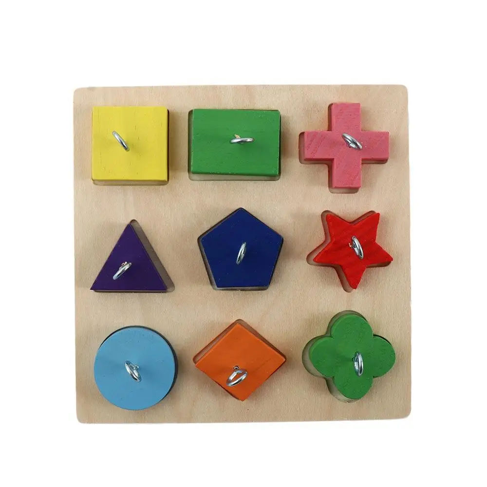 

Parakeet Pet Intelligence DIY IQ Training Colorful Interactive Parrot Block Puzzles Bird Toys Wooden
