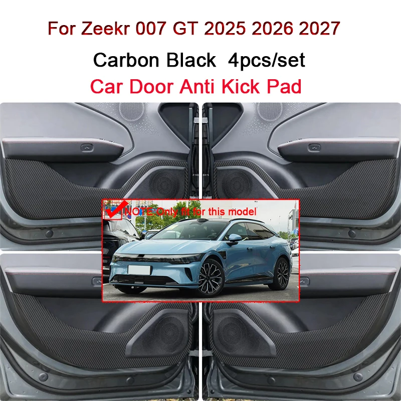 

Для Zeekr 007 GT 2025 2026 2027, противоударная накладка на дверь автомобиля, текстура кожи из углеродного волокна, защитная наклейка от грязи, автоаксессуар