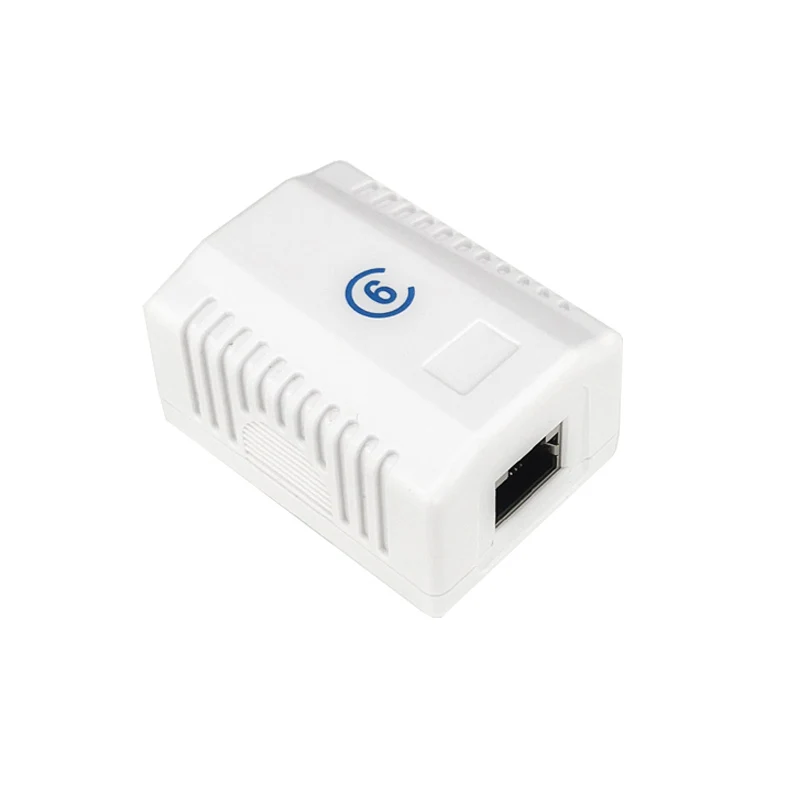 Desktop Junction Box Único adaptador de cabo de rede Extensão Ethernet PCB Crimpagem Conector RJ45 UTP CAT6 STP CAT6A 1 porta