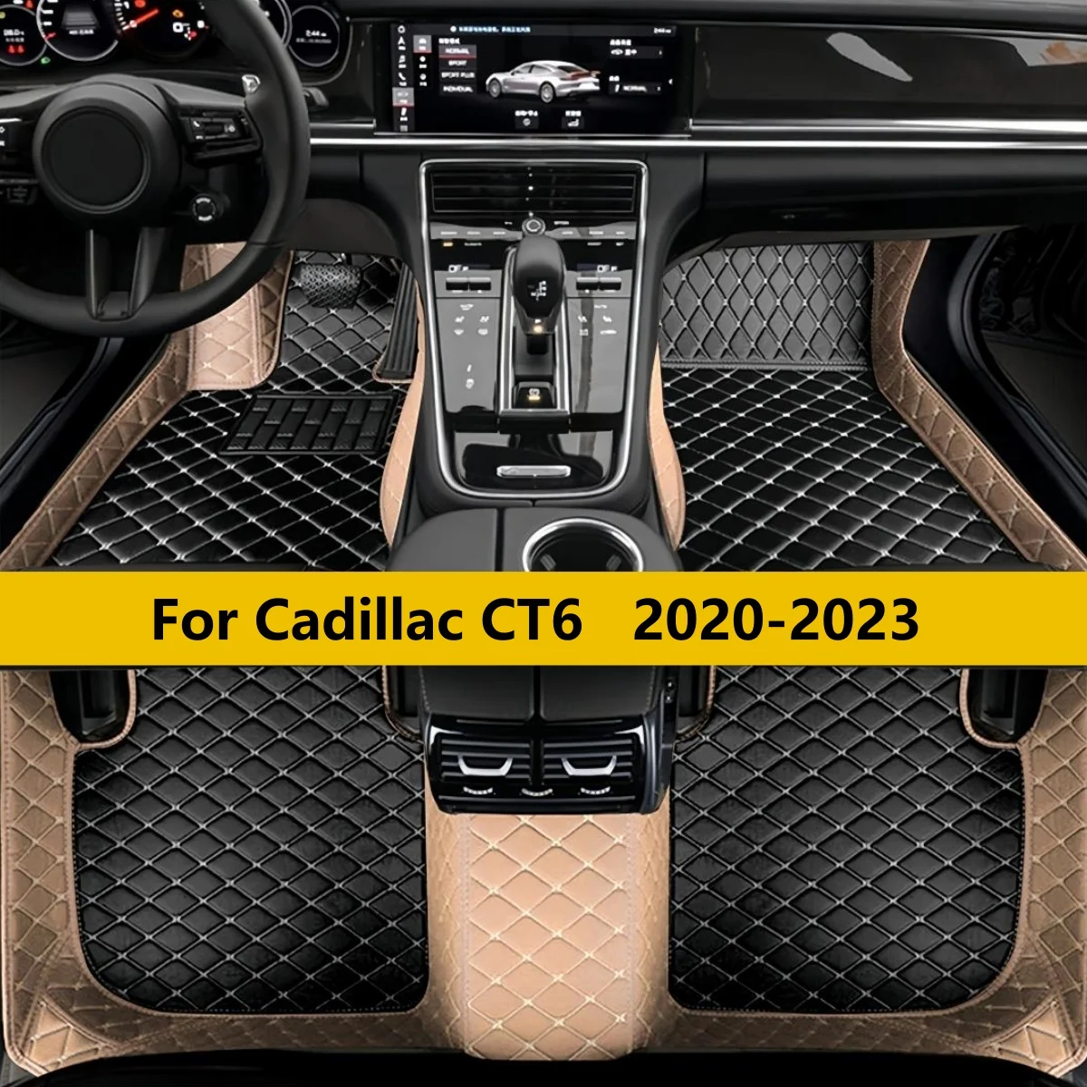 

Автомобильные коврики на заказ для Cadillac CT6 2020-2023: полный комплект для переднего и заднего рядов, ковровые покрытия для пола автомобиля
