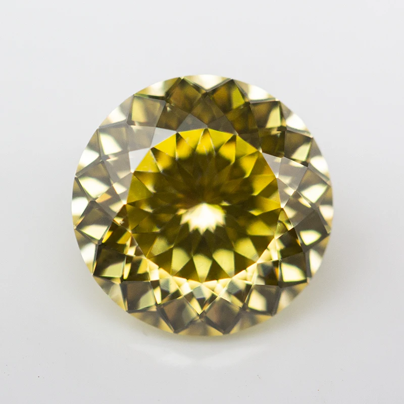 Vivi Yellow Color Moissanite 100 Faces Cut 0.5-3.0ct Russain Cut Moissanite Diamonds Pass Diamond Tester with GRA Report