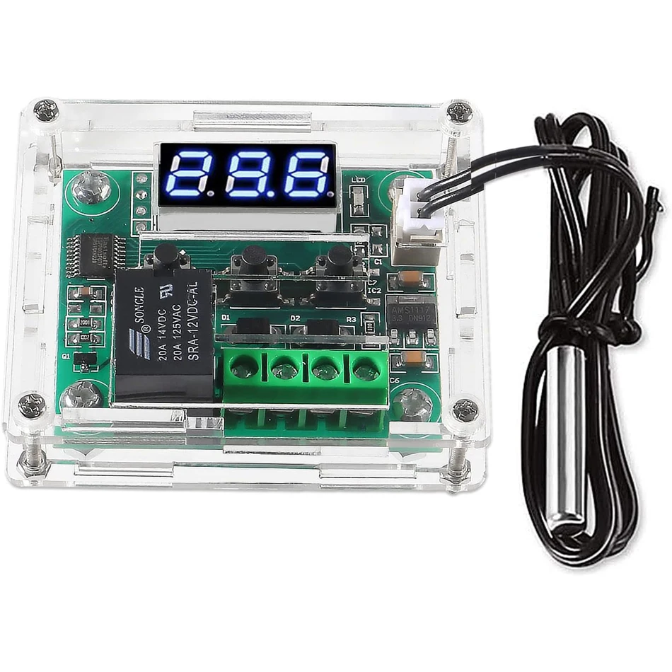 W1209 DC 12V Red/Blue heat cool temp thermostat temperature control switch temperature controller image 6